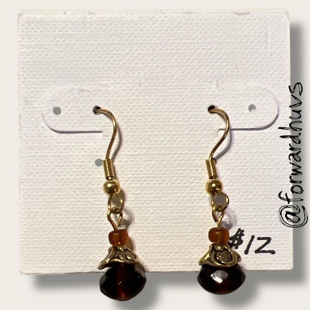 Bundle Sale 3 for $15 | Hand Crafted Amber Colored Bead Earrings